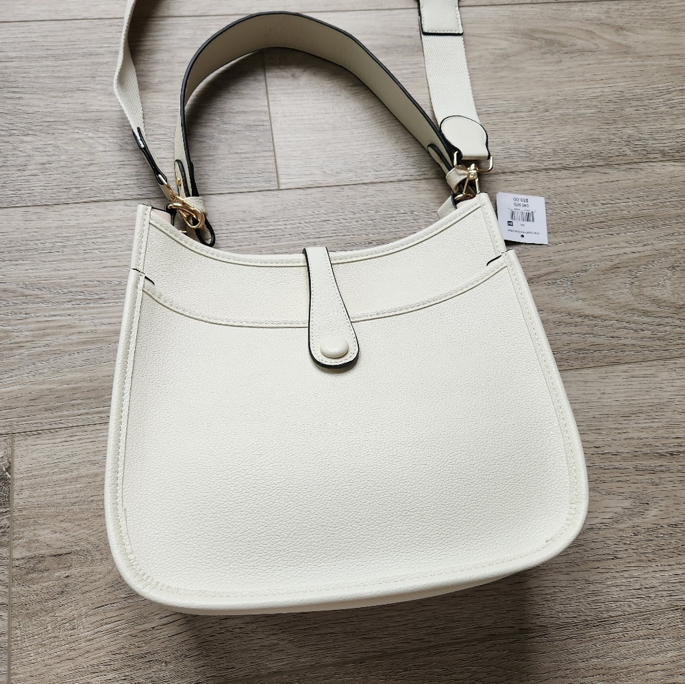 Falls Creek Crossbody White Cream Shoulder Purse Handbag Woven Strap - Picture 2 of 14
